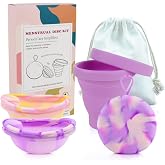 KBIBCK Menstrual Disc Set, Menstrual Disc with 2 S+L Size Periodal Discs, Sterilizer and Storage Bag, Reusable Menstrual Disc