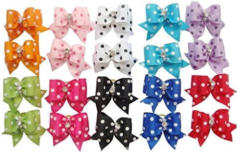 20 pcs New Lovely Dog Cat Puppy Hair Bow Ribbon Headdress Hair Accessory