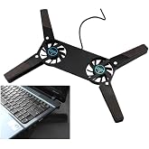 Ultra K&uuml;&ccedil;&uuml;k Katlanabilir Laptop Soğutucu Diz&uuml;st&uuml; Bilgisayar Soğutucu, Şık Tasarım, 2 Fan, USB Bağlantılı, Siyah Plastik Ayakl