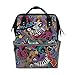 Produktbild Alinlo Wickeltasche mit Musiknoten und Klaviernoten, mit großer Kapazität, Multifunktions-Kinderwagen-Gurte, Mumien-Tasche, für Reisen und Babypflege