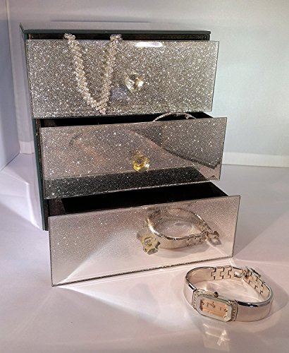 3 tier glass jewellery box