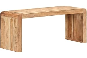 vidaXL Banco Jardín Muebles Mobiliario Terraza Patio Balcón Exterior Decoración Recibidor Asiento Silla 110x38x46 cm Madera de Acacia Maciza