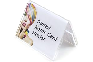 Pos Display Shop 10 x Double Sided A8 Landscape Tented Tent Shape Wedding Name Place Card Title Reserved Deli Sign Restaurant Cafe Table Number Price Label Ticket Holder Display Stand - Acrylic