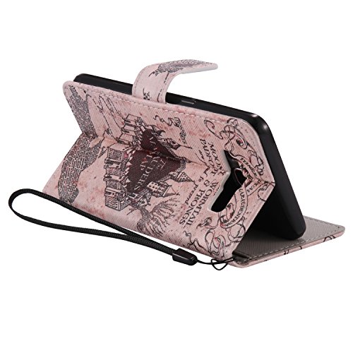 Feeltech Samsung Galaxy J510/J5 2016 Hülle PU-Leder und Brieftasche Bunte Muster Fall mit Magnetverschluss, Hybrid-Kickstand mit Stand-Funktion, schlagen Sie schützende weiche TPU Stoßstangenabdeckung und Kreditkartenhalter für Samsung Galaxy J510/J5 2016 Handgelenk Bügel-Buch-Art-Geldbeutel-Tasche mit 2 In 1 Berühren Sie Stift – Schloss - 4