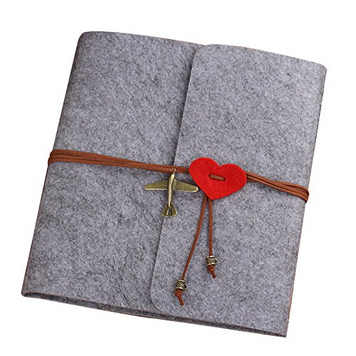 Yalulu Handgemachte Fotoalbum, Scrapbook zum Selbstkleben Notizbuch Gästebuch, DIY, Vintage Style (L, Grau)