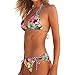 Produktbild Damen Damen Drei Punkt Hals Printed Bikini-Set, mamum Frauen brasilianisches Bikini Set Neckholder Weste Tops Badeanzug Beach Badeanzug modisch Größe S rot
