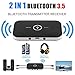 Produktbild Lorenlli 2 In 1 Wireless Stereo-Audioempfänger Musik Bluetooth-Sender Empfängeradapter für Mobiltelefone Laptop
