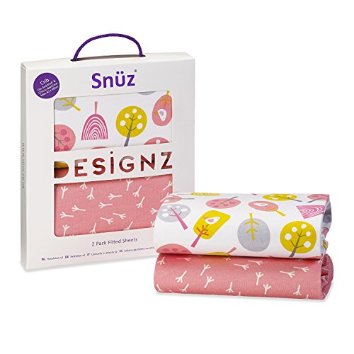 Snuz Crib Fitted Sheets - Little Tweets Bird Print (Fits SnuzPod and Chicco Next2Me)