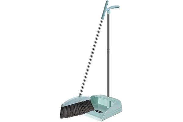 TRADY Long Handled Broom Brush and Dustpan (Pattern no.2)