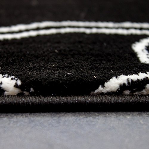 Designer Teppich Schwarz Weiß Kunstvoll Modern Totenkopf Motiv – Teppich-Home, Maße:160×230 cm - 3