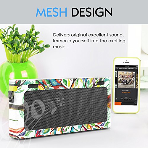 MoKo Bose SoundLink III Bluetooth Lautsprecher Hülle Abdeckung, Premium PU Leder Schutzhülle Case mit Handschlaufe/Karabiner für Bose SoundLink 3 Bluetooth Wireless Speaker, Glück Baum - 4