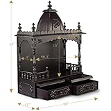 Aakaar Idols &amp; Temples, Wall Hanging, Handcrafted Wooden Temple/Mandap/Pooja Mandir/Home Temple Without Doors - 24&quot; VO with Dome for Home &amp; Office