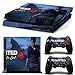 Produktbild Playstation 4 + 2 Controller Aufkleber Schutzfolie Set - Uncharted 4 (3) /PS4