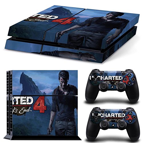 Preisvergleich Produktbild Playstation 4 + 2 Controller Aufkleber Schutzfolie Set - Uncharted 4 (3) / PS4