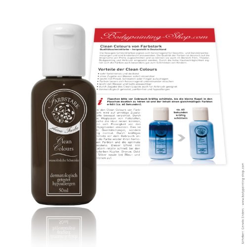 Preisvergleich Produktbild Farbstark Clean Colours Theaterschminke - wasserlösliche Schminkfarbe 50 ml Dunkelbraun