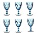 Produktbild Vintage 6 Teile Set Rombus König Weinglas Glas Gläser Weingläser Wasserglas Longdrinkglas (blau)