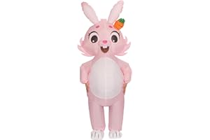 LATAFA Easter Bunny Costume Party Blow up Body Suit Adult Inflatable Bunny Costume Inflatable Rabbit Costume Jumpsuit Cosplay Party for Adult