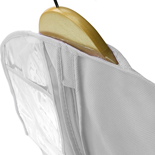 Extra breiter, wasserabweisender Kleidersack für Hochzeitskleider – Weiß – 183 cm – Hangerworld - 4