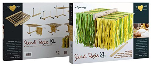 MAAJ® XL-NUDELTROCKNER MIT STAB NUDELSTÄNDER STENDIPASTA AUS BUCHENHOLZ KOMPAKT FALTBAR / DOPPELSEITIG - 5