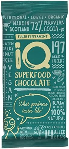 IQ Chocolate Superfood Organic Plush Peppermint 35 g (Pack of 6)
