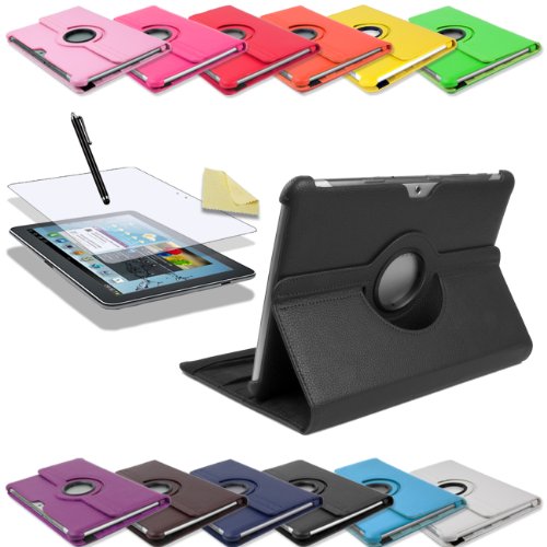 3in1 SET 360   Edle Schutztasche f  r Samsung Galaxy Tab 2 10 1 P5100 P5110   Folie   Pen Tasche Etui H  lle  Schwarz 