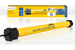 Schellenberg 20610 Rolladenmotor MAXI Standard 10 Nm, mechanische Endlageneinstellung, Rohrmotor für 60 mm Welle, bis 4,2 m² Rollladenfläche, Set inkl. Wandlager