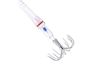 MIOYOOW Leurres Hameçons Lumineux pour Calamars, Appâts de pêche Turluttes Lumineuse, Appâts de Pêche pour Poulpes avec Hameçons, pour Eau Douce et Eau Salée