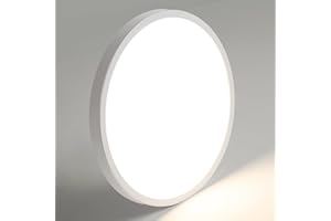Mikeru 50CM Ceiling Light, 48W Round Hallway Lights 3000K Warm Light White Bathroom Ultra-Thin 2.4cm Minimalist Ceiling Lighting for Laundry, Bedroom, Office