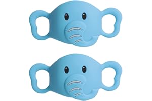 SGERUFZ 2 Poignées Universelles pour Biberon, Poignée Éléphant Bleue, Poignée en Silicone, Taille Universelle
