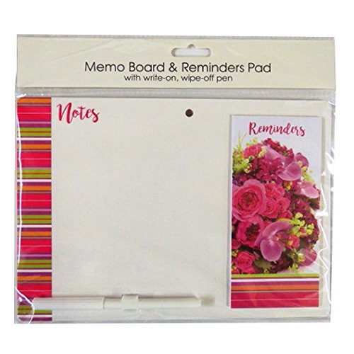 Magnetische Memotafeln mit angehängtem Notizblock und Stift - Blumen - Größe 264mm x 185 mm