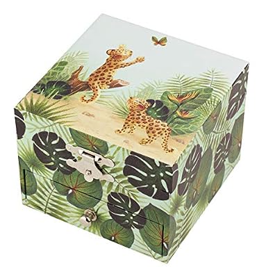 Trousselier Savane Boîte à Trésors/Bijoux Musicale Idéal Cadeau Enfant Musique la Belle au Bois Dormant de Tchaïkovski Vert