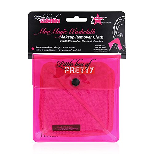 Hochwertiges 2er Set Make-Up Entferner Tücher aus Mikrofaser, wiederverwendbar, keine Chemie - hypoallergene Abschminktücher, Farbe: pink