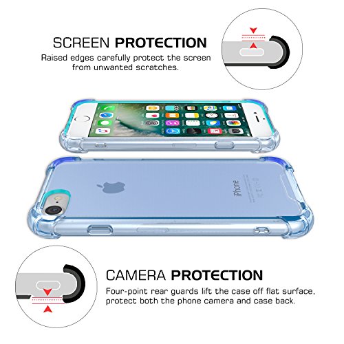 MoKo iPhone 8 Plus   7 Plus Funda - Anti-Ara  azos H  brido TPU Case de Aire Tecnolog  a Esquinas   Panel Trasero Claro Parachoques Back Cover para iPhone 8 Plus   7 Plus 5 5 Pulgadas  Azul Transparente