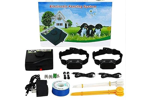 Cloture Electrique pour Chien Collier Anti Fugue avec 2 Colliers