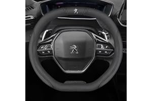 GSXOZCET Coche Volante Fundas, para Peugeot 3008 GT Line 2019-2021 Antideslizante Transpirable Duradera Cubierta del Volant Transpirable Cubre Accesorios,A