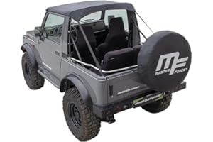 Masterforest Capota Bikini Negro Vinilo/Algodón para Modelo 4X4 Suzuki Santana Samurai sj410 y/o sj413 Gasolina o Diesel. Accesorio y Techo Desmontable para Suzuki 4x4.