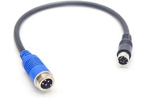 ELECBEE Mini DIN macho eléctrico 6 pines a GX12 4 pines recto macho inyección 22 AWG PVC 300 mm