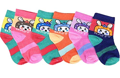 Krystle Prime Boys|Girls Printed Soft Cotton Socks For Kids (Pack Of 6)-B079K9SB1N RS.175 (71.00% Off) - Amazon