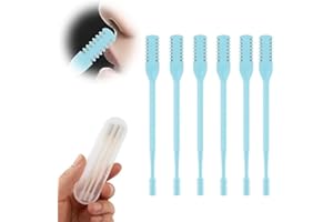 HOIDOKLY Rasoio per peli del naso 2 in 1, lama double-face, rasoio manuale, portatile, girevole a 360°, con oriculo, blu, 6 pezzi