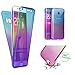 Produktbild Handytasche für Samsung Galaxy S8 Plus, CESTOR [Ultra-Weiche Clear Silikon] Dual-Layer 360 Grad Luxus Durchsichtig TPU Gradient Farbe Kratzfest Schutzhülle für Samsung S8 Plus, Blau+Lila