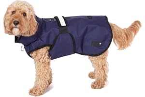 Danish Design 3-in-1 Dog Coat Navy, 49cm (19in) - All Weather, Waterpoof, Fleece-Lined, Reflective Raincoat for Dogs