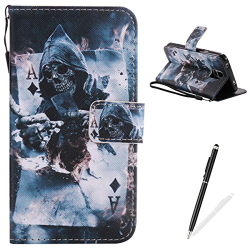 Feeltech Samsung Galaxy S5 Hülle PU-Leder und Brieftasche Bunte Muster Fall mit Magnetverschluss, Hybrid-Kickstand mit Stand-Funktion, schlagen Sie schützende weiche TPU Stoßstangenabdeckung und Kreditkartenhalter für Samsung Galaxy S5 Handgelenk Bügel-Buch-Art-Geldbeutel-Tasche mit 2 In 1 Berühren Sie Stift - Schürhaken