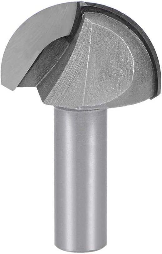 sourcing map Router Bit 1/2" Shank 1-1/2" Cutting Dia. Core Box 2 Flutes Carbide for Carpentry Woodworking Milling Cutter Tool