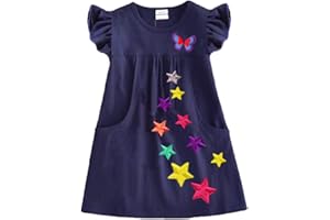 VIKITA Vestito Manica Lunga Striscia Cartoon Animale Sciolto T-Shirt Vestitos Bambina