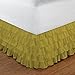 RoyalLinens EU Single 600TC 100% Egyptian Cotton Yellow Solid Elegant Finish 1PCs Multi Ruffle Bedskirt Solid (Drop Length: 10 inches)