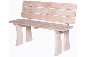 Mega Holz 3-Sitzer Gartenbank aus massiver Kiefer 118 cm | Holzbank Parkbank Balkonbank