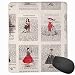 Produktbild Paris Black U Red Vintage Ladies Mouse Pad Custom Design Gaming Mouse Mat Computer Mouse Pads with Non-Slip Neoprene Backing 9.8 X 11.8 inch (25 X 30 cm)