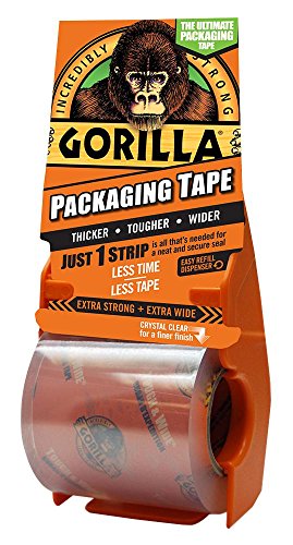 Gorilla Tape3044801 72mmx18m Heavy Duty Packaging Tape and Dispenser, Clear