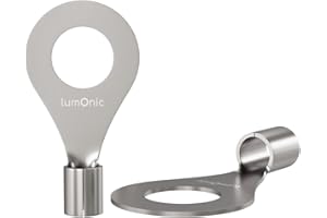 Lumonic 25x terminales de crimpar en blanco 1,5-2,5mm² I conector de crimpar M6 sin aislar I terminales de cable M6, terminal de cable de tubo 1,5mm2 2,5mm2 terminales de anillo