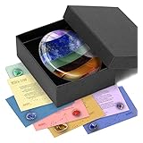 Thumb Worry Stone For Anxiety With Crystal Information Card Set- 7 Chakra Healing Crystal Oval Pocket Palm Stone Gemstones For Meditation And Anxiety Relief Reiki Balancing(rainbow)